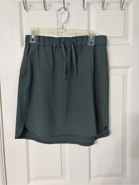 Lulu Lemon Women's Drawstring Active Skirt in Slate Green